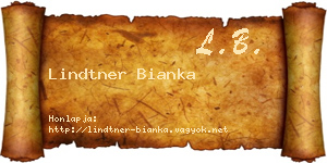 Lindtner Bianka névjegykártya